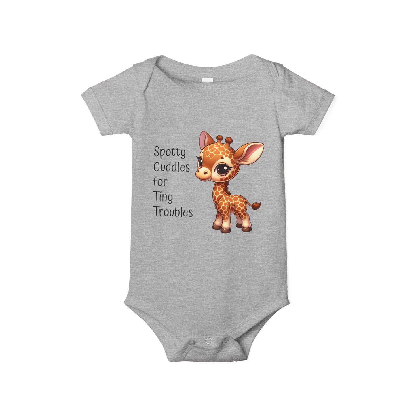Giraffe Infant Onesie - Cute Giraffe 'Spotty Cuddles for Tiny Troubles' - Adorable Baby Outfit Giraffe Baby Gift Baby Clothing