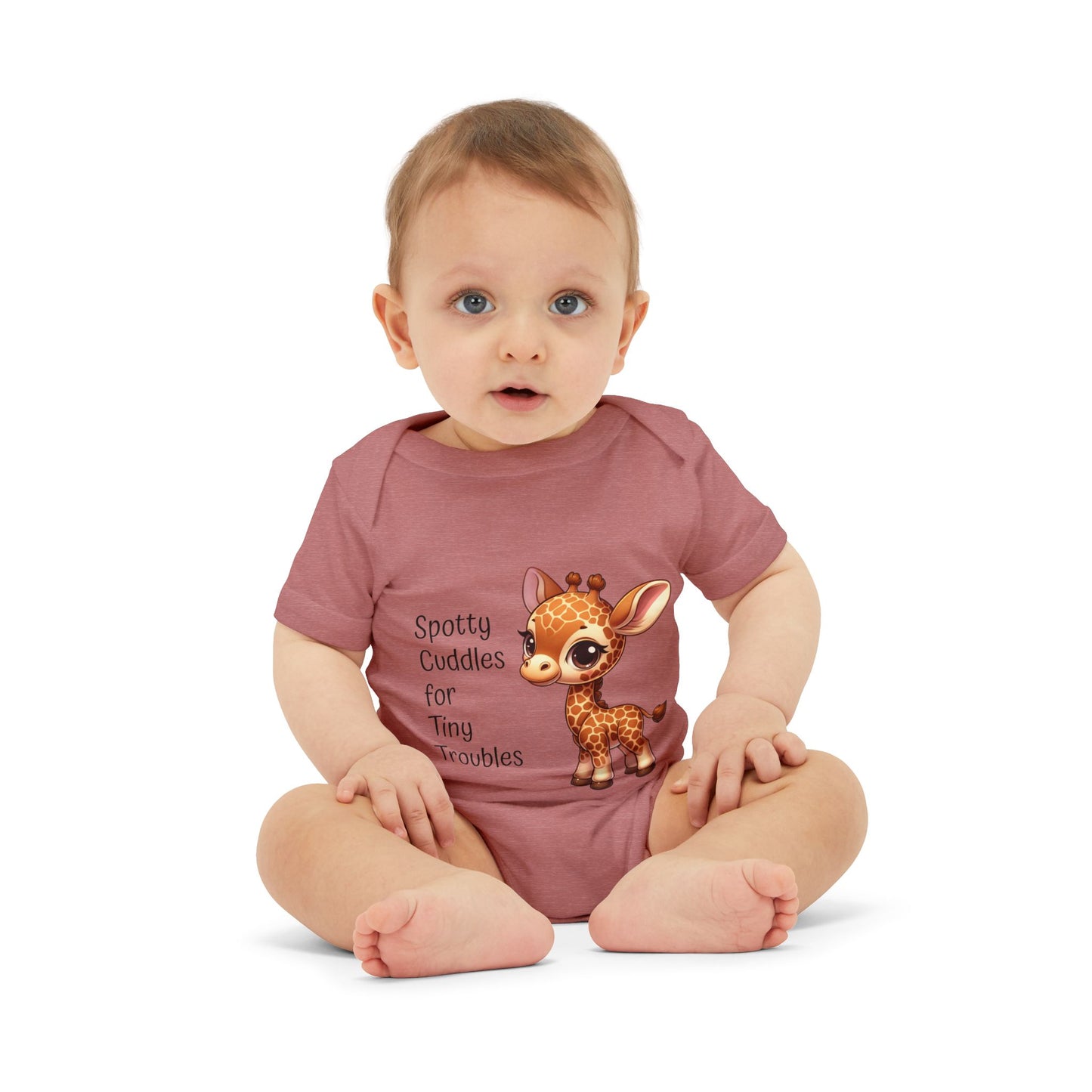 Giraffe Infant Onesie - Cute Giraffe 'Spotty Cuddles for Tiny Troubles' - Adorable Baby Outfit Giraffe Baby Gift Baby Clothing