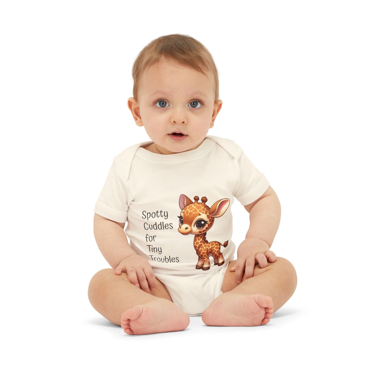 Giraffe Infant Onesie - Cute Giraffe 'Spotty Cuddles for Tiny Troubles' - Adorable Baby Outfit Giraffe Baby Gift Baby Clothing