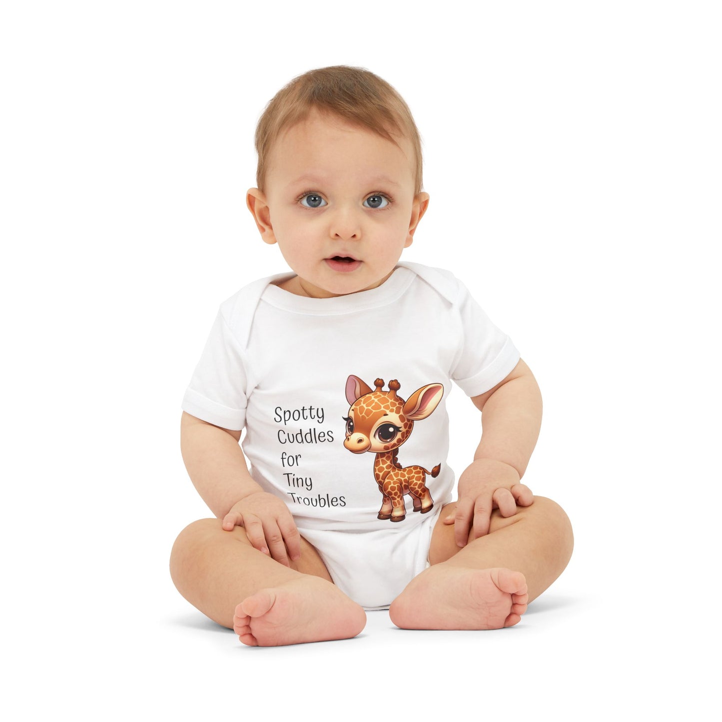 Giraffe Infant Onesie - Cute Giraffe 'Spotty Cuddles for Tiny Troubles' - Adorable Baby Outfit Giraffe Baby Gift Baby Clothing