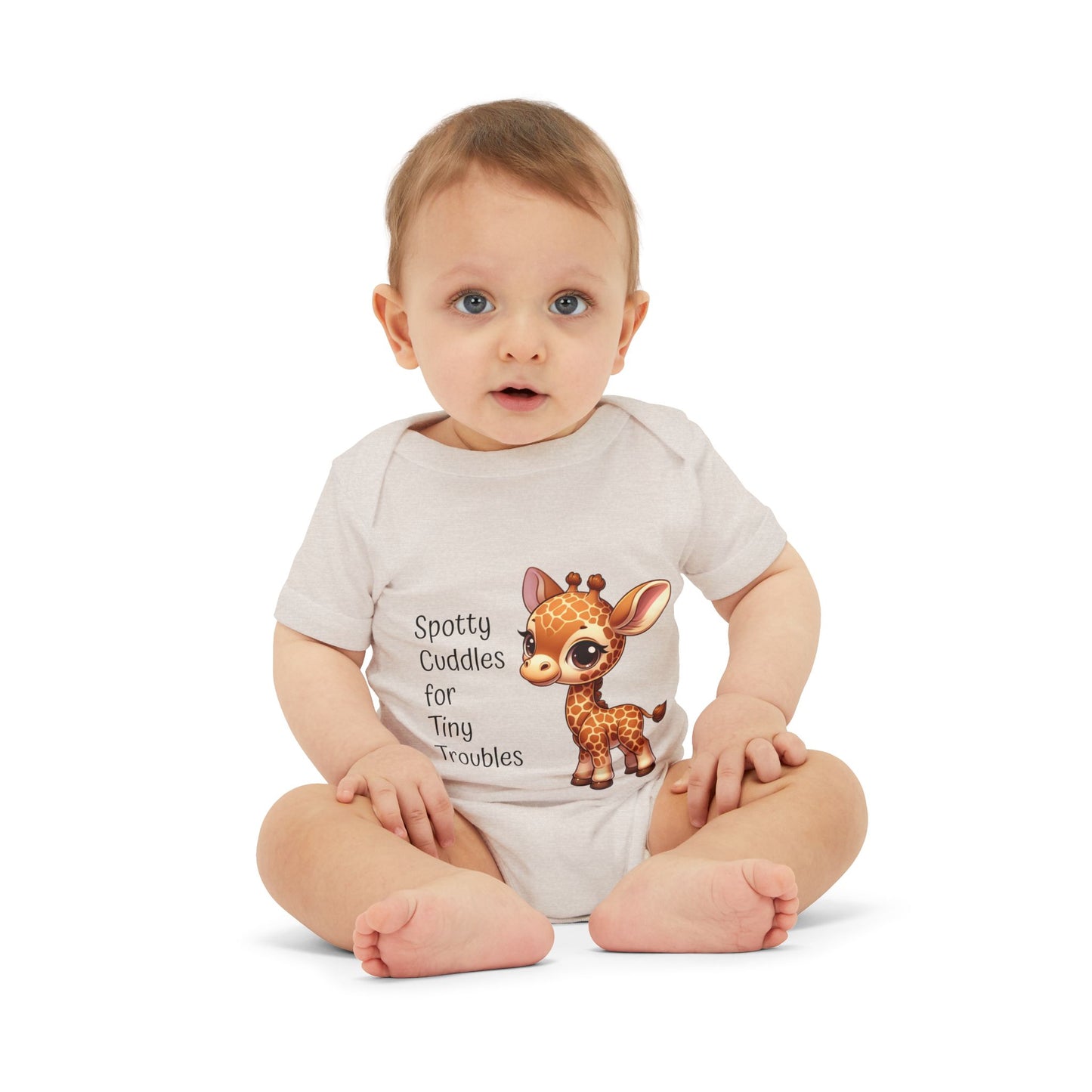 Giraffe Infant Onesie - Cute Giraffe 'Spotty Cuddles for Tiny Troubles' - Adorable Baby Outfit Giraffe Baby Gift Baby Clothing