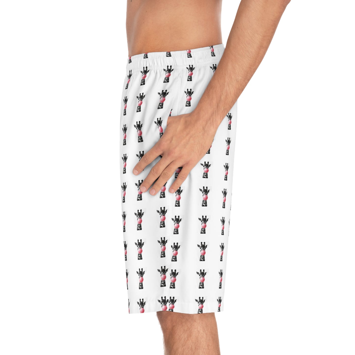 Giraffe Print Board Shorts, Fun Summer Swimwear, Beachwear for Vacations, Unique Gift for Animal Lovers, Perfect for Pool Parties, Comfortable Clothing