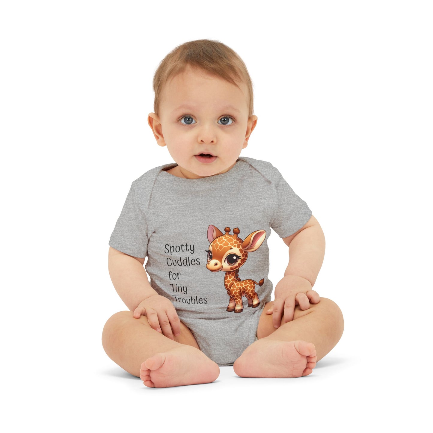 Giraffe Infant Onesie - Cute Giraffe 'Spotty Cuddles for Tiny Troubles' - Adorable Baby Outfit Giraffe Baby Gift Baby Clothing