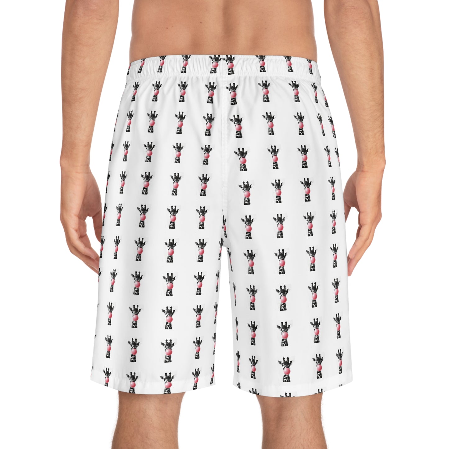 Giraffe Print Board Shorts, Fun Summer Swimwear, Beachwear for Vacations, Unique Gift for Animal Lovers, Perfect for Pool Parties, Comfortable Clothing