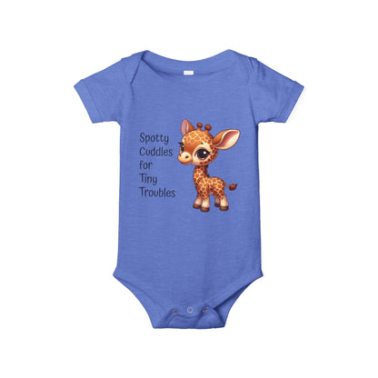 Giraffe Infant Onesie - Cute Giraffe 'Spotty Cuddles for Tiny Troubles' - Adorable Baby Outfit Giraffe Baby Gift Baby Clothing