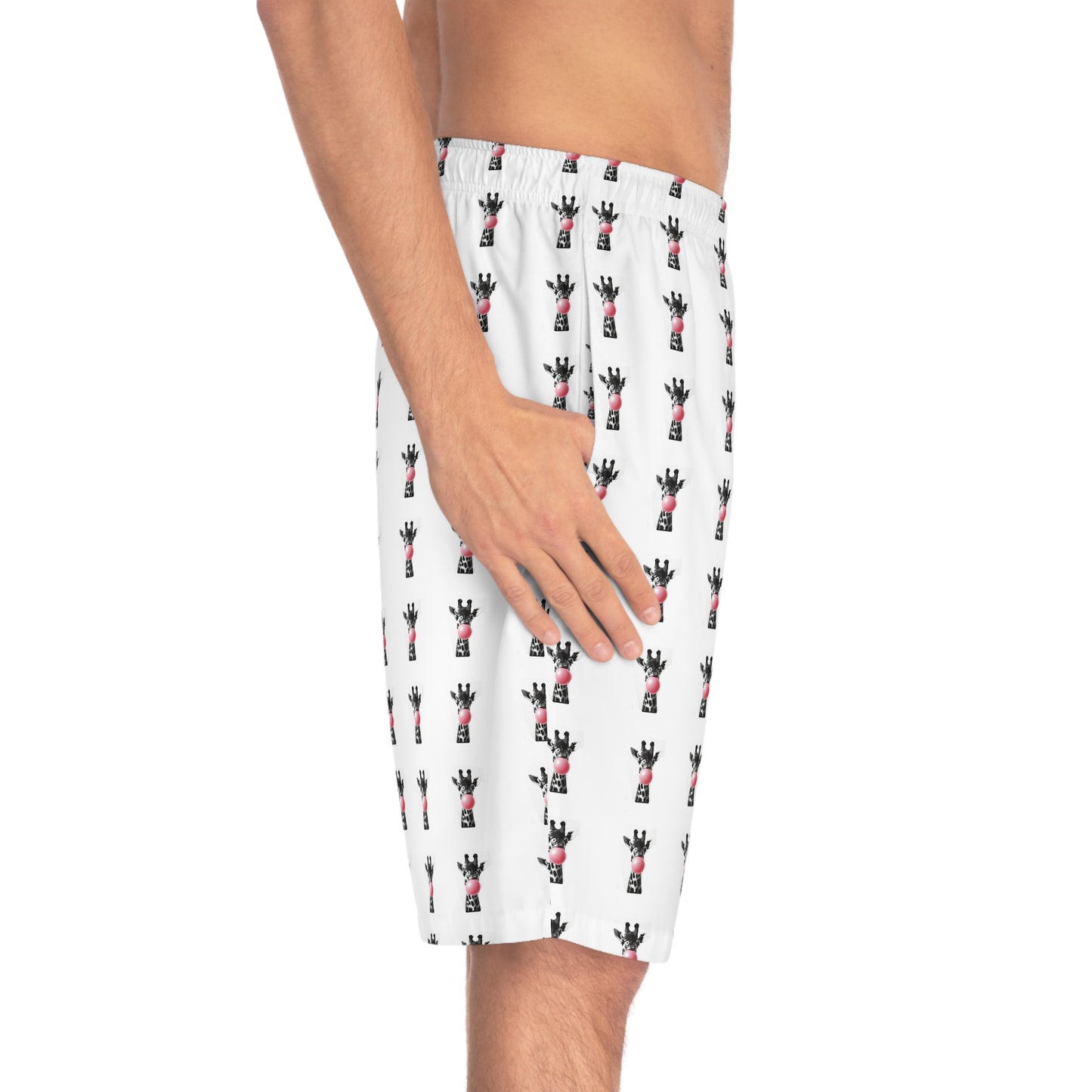 Giraffe Print Board Shorts, Fun Summer Swimwear, Beachwear for Vacations, Unique Gift for Animal Lovers, Perfect for Pool Parties, Comfortable Clothing