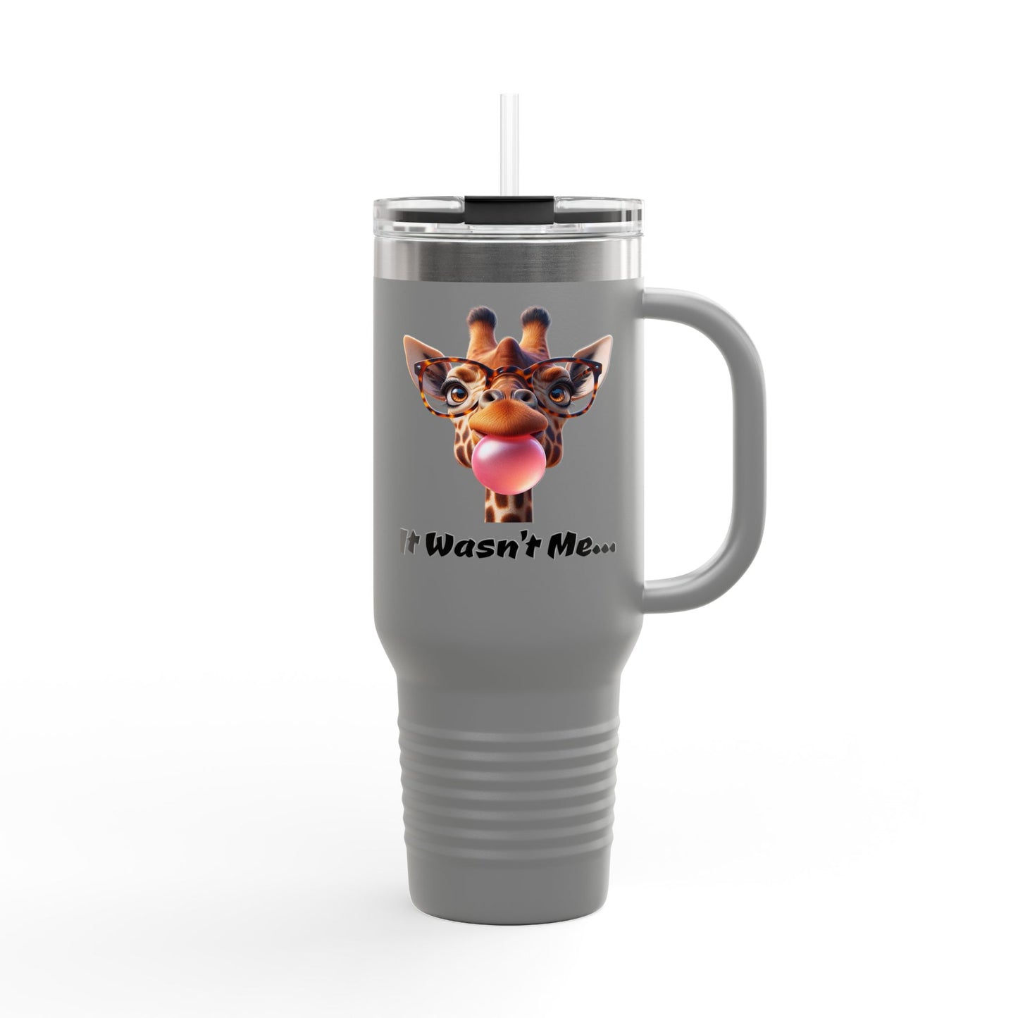 Quirky Giraffe Insulated Travel Mug - Funny 40oz Cup for Road Trips & Office, Gift for Animal Lovers