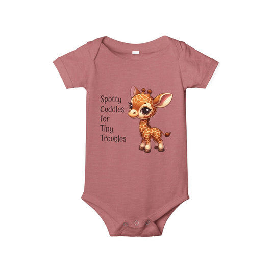 Giraffe Infant Onesie - Cute Giraffe 'Spotty Cuddles for Tiny Troubles' - Adorable Baby Outfit Giraffe Baby Gift Baby Clothing