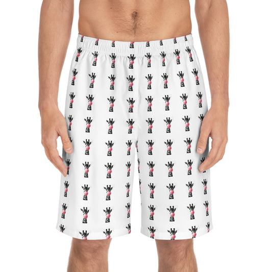 Giraffe Print Board Shorts, Fun Summer Swimwear, Beachwear for Vacations, Unique Gift for Animal Lovers, Perfect for Pool Parties, Comfortable Clothing