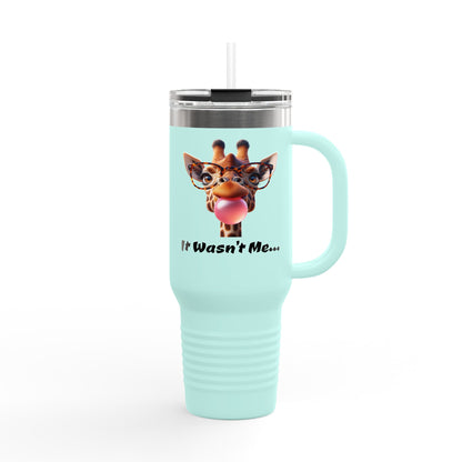 Quirky Giraffe Insulated Travel Mug - Funny 40oz Cup for Road Trips & Office, Gift for Animal Lovers